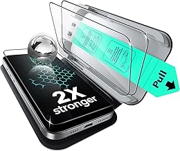 ESR Phone 16Pro Protective Film, 3 Pack 9H Tempered Glass Film, Easy to Apply, Automatic Adhesion, US Military MIL Standard Protection, Anti-Fingerprint, Float/Bubble Free, Dust Free, Compatible with