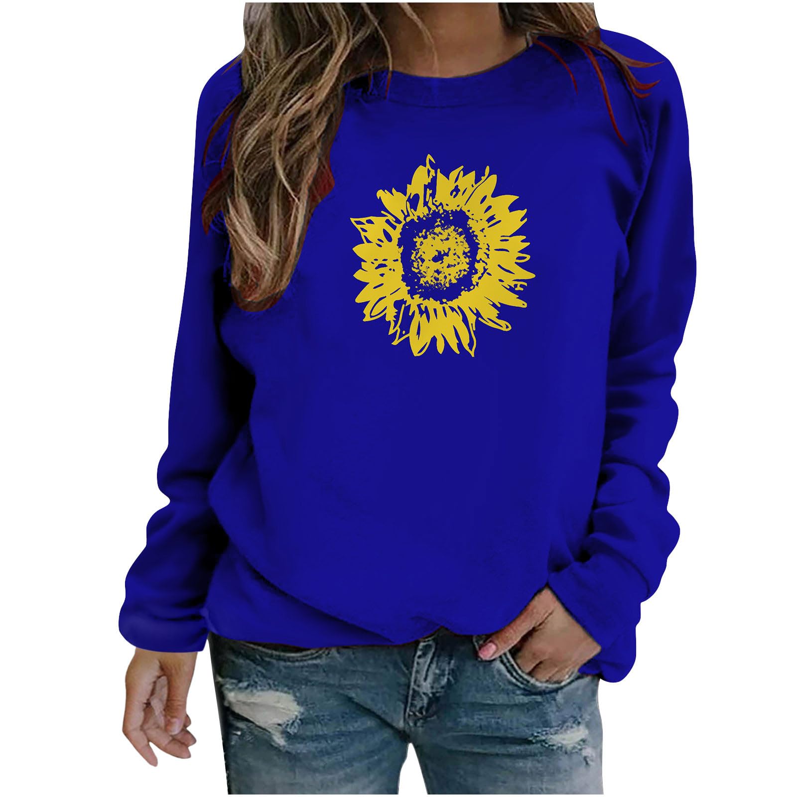 Mittory Sweatshirt For Women Casual Crew Neck Pullover Sweaters