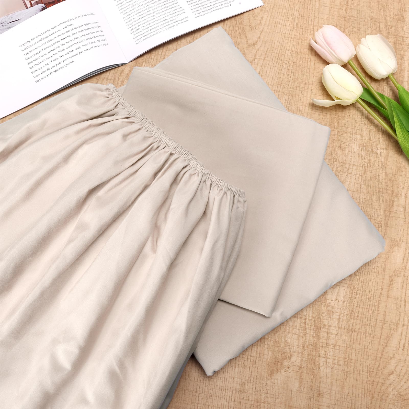 Paquete de 4 sábanas bajeras de hospital bariátrico de 42 x 80 x 12 pulgadas de profundidad para colchones médicos y bariátricos de gran tamaño, tejido suave, duradero y elástico (beige)