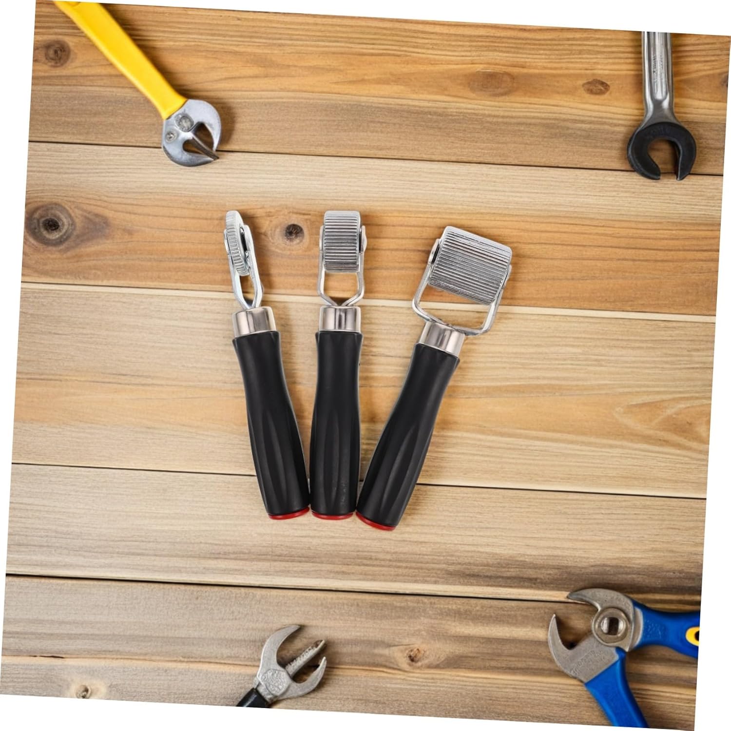 4pcs Tire Repair Tool with Plastic Handle and Compaction Rollers for Car Wheel Patch Stitching Portable Tire Polishing and Emergency Flat Fixing