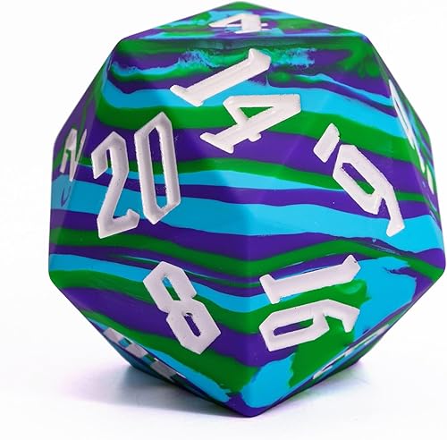 IUSTIDIE Silicona D20 de 2.165 in, dados individuales de 20 caras gigantes D20 D20, colores camuflaje, tacto suave y cómodo, gorila perfecta, para