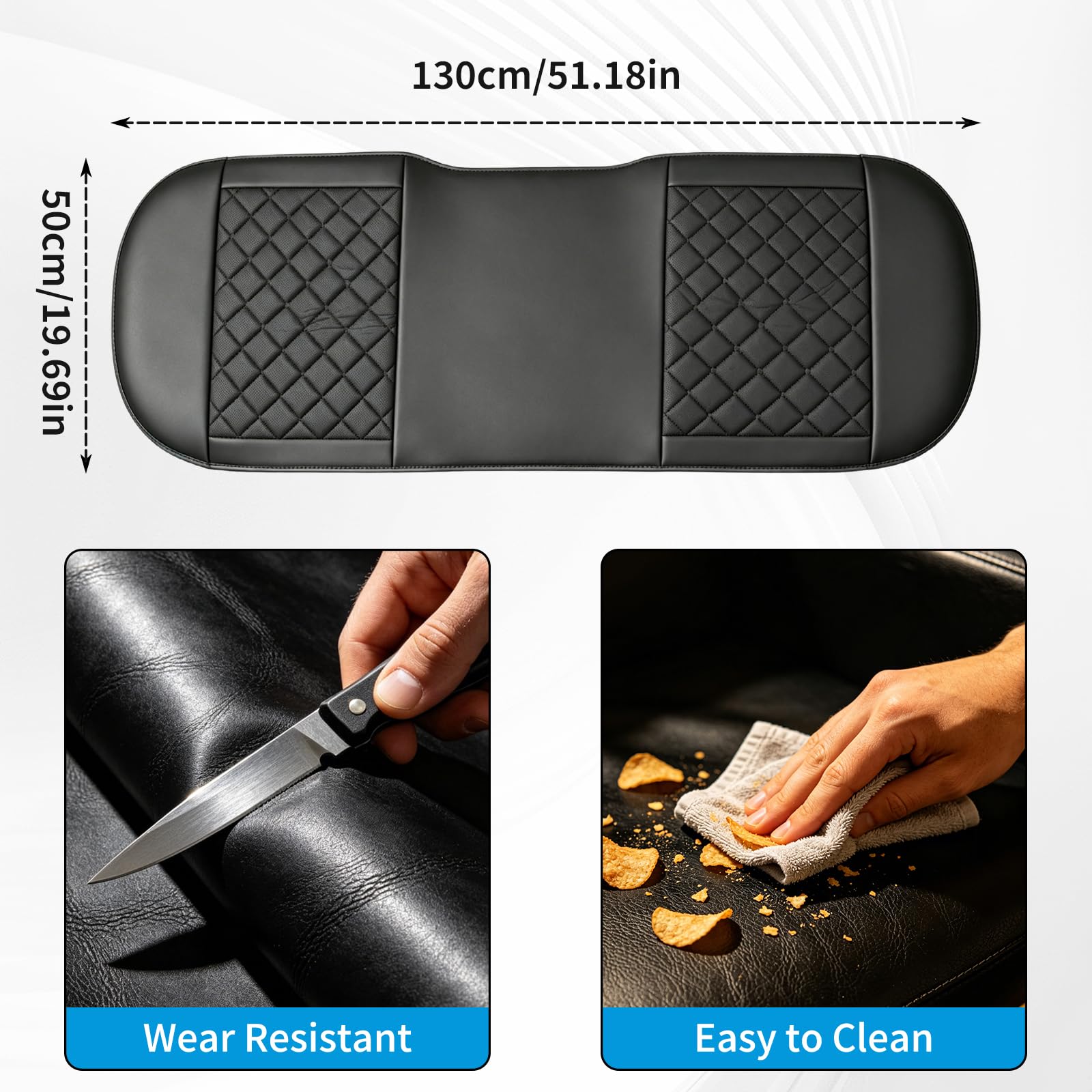 Cojines universales para Asientos de Coche, Funda Impermeable de Cuero sintético PU para el Respaldo del Asiento, Protector Transpirable para Asientos de Coche, Resistente al Desgaste