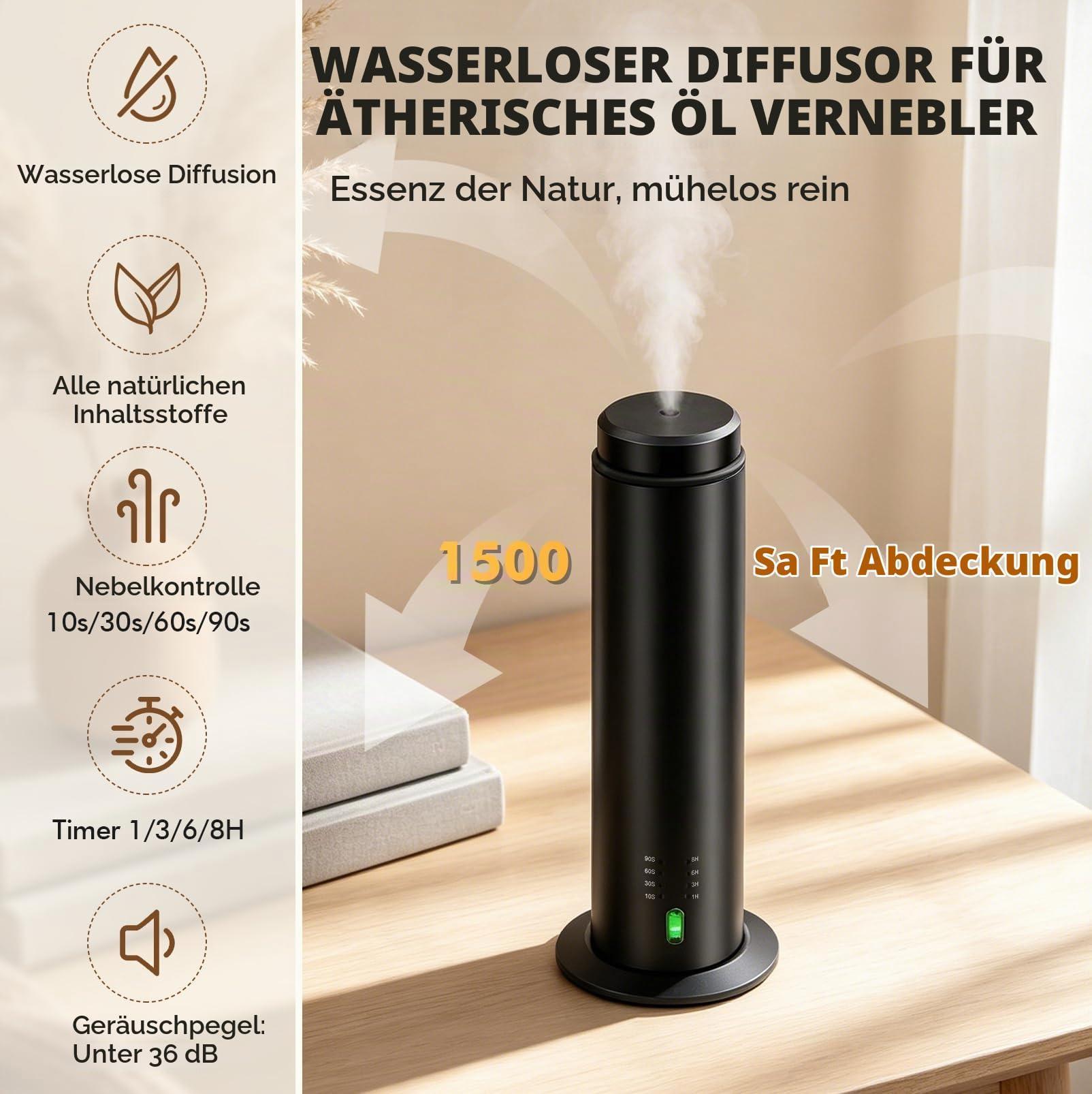 Wasserloser Diffuser, 200ml Wasserloser Aroma Diffuser Set