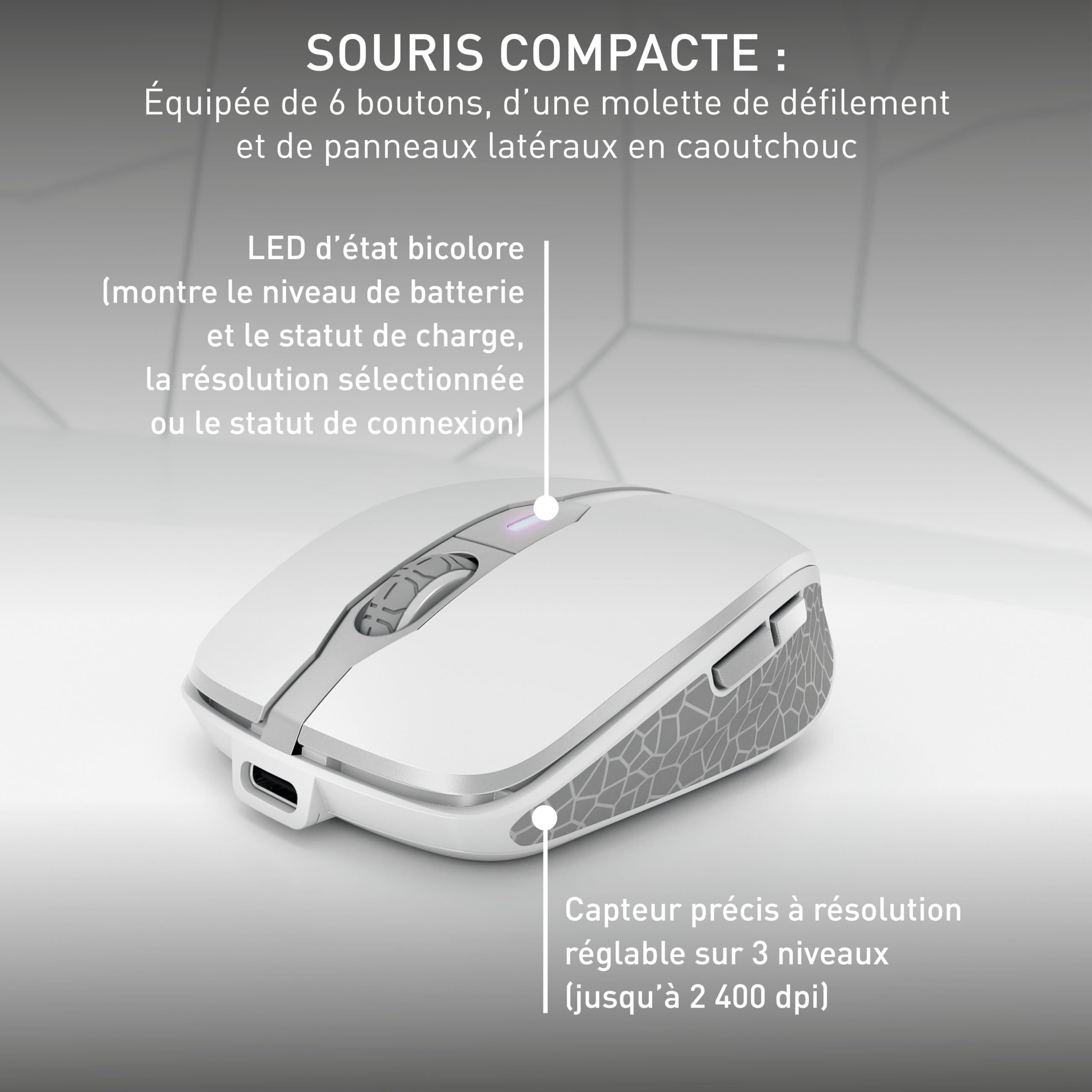 CHERRY DW 9100 Slim, Ensemble Clavier et Souris sans Fil, Disposition Belge (AZERTY), Bluetooth et radio4 GHz, Touches silencieuses, Rechargeable, Blanc argenté