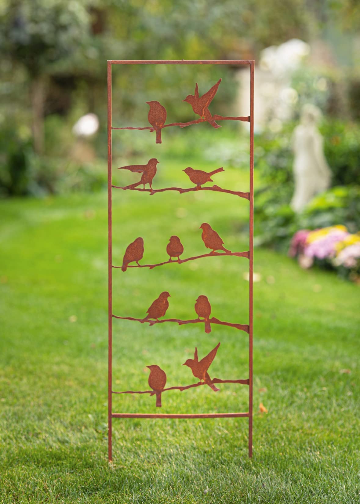 Dekoleidenschaft Piquet de Jardin en métal Aspect Rouille, 115 cm de Haut, échelle décorative pour l'extérieur, décoration de Jardin, Piquet en métal