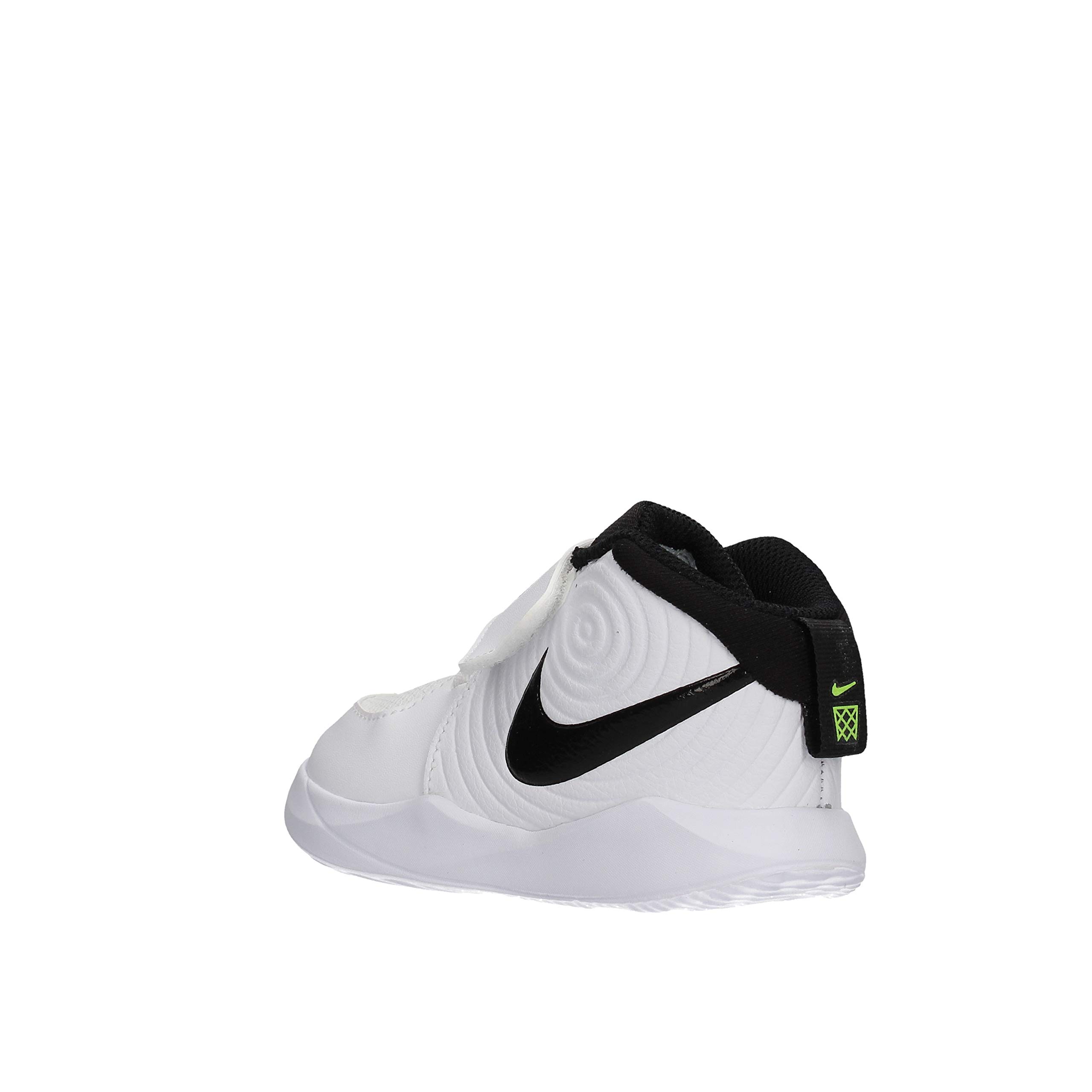 Nike Baby Team Hustle D 9 Basketball Shoe, White/Black-Volt, 7C Regular US Toddler