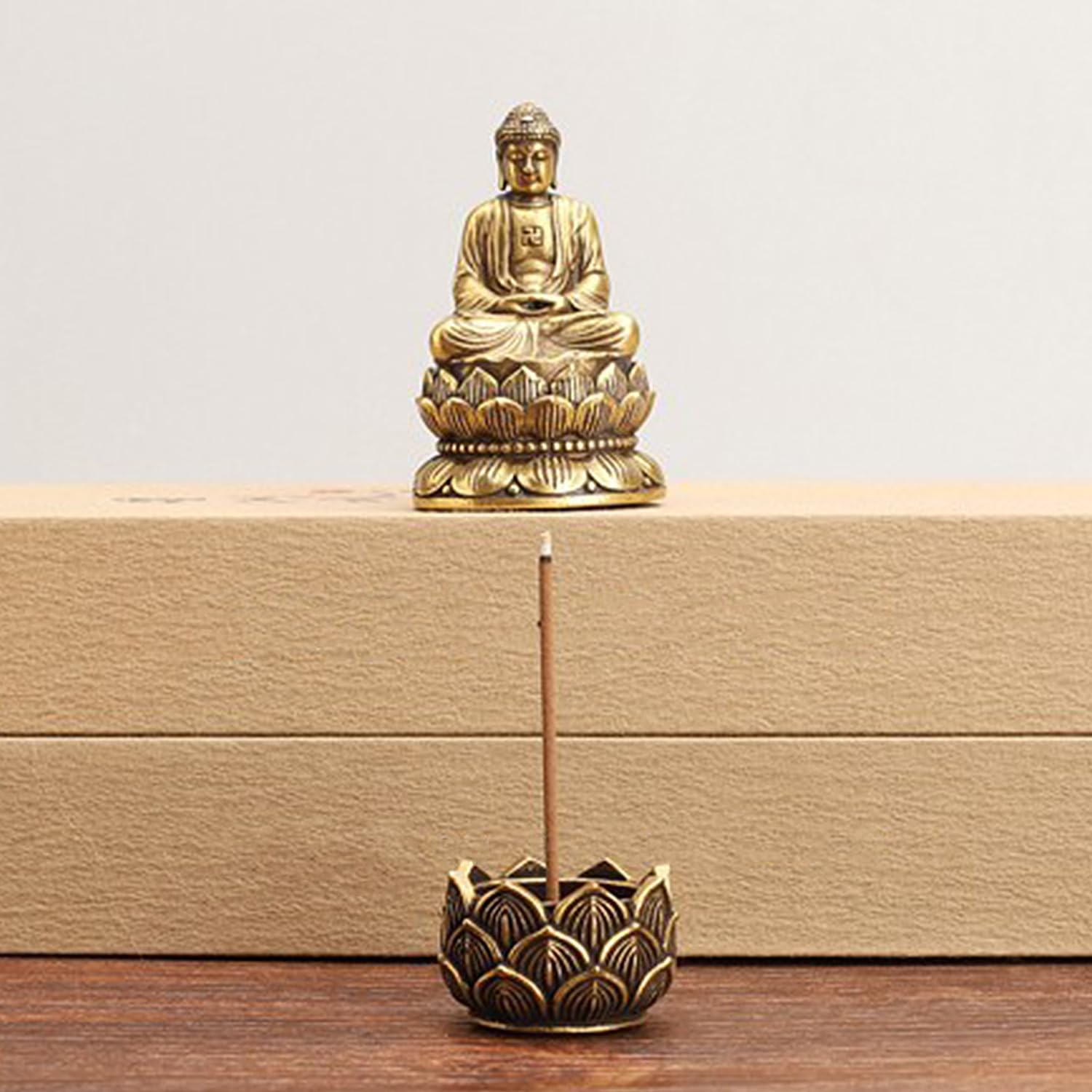 LSYYSL Metal Lotus Incense Burners and Holders - Mini Tabletop Candle Ornaments for Creative Decoration, Ancient Golden Color - Image 4