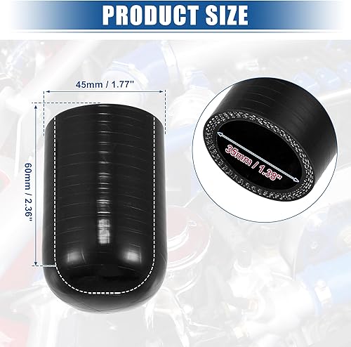 Miniatura 3 de uxcell 1 Unidades 1.378 in ID Silicona Tapa de Refrigerante con Abrazadera para Calentador de Refrigerante Bypass Vacío Puerto de Agua Negro