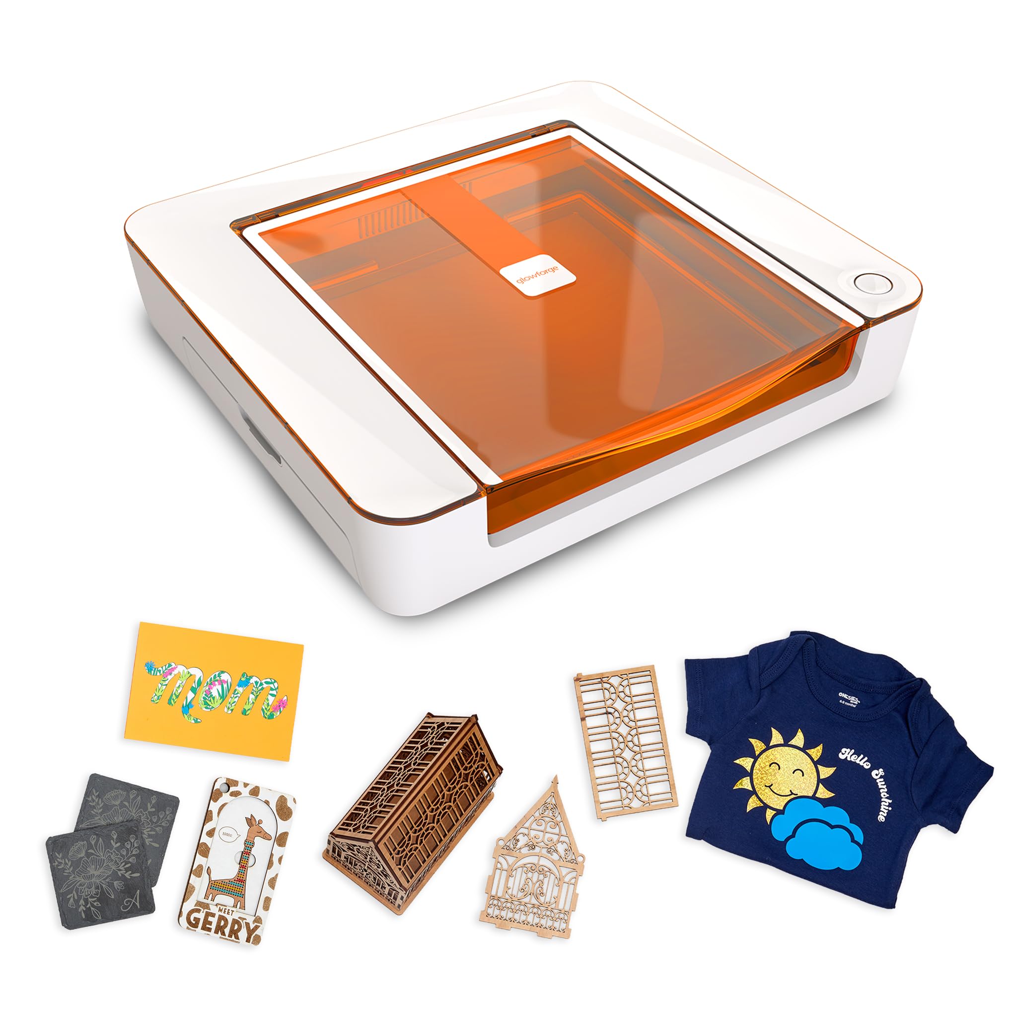 Glowforge Aura Laser Engraver and Cutter, DIY Project and Craft Laser Engraving Machine, 6W Diode with Safety Features for at Home Use