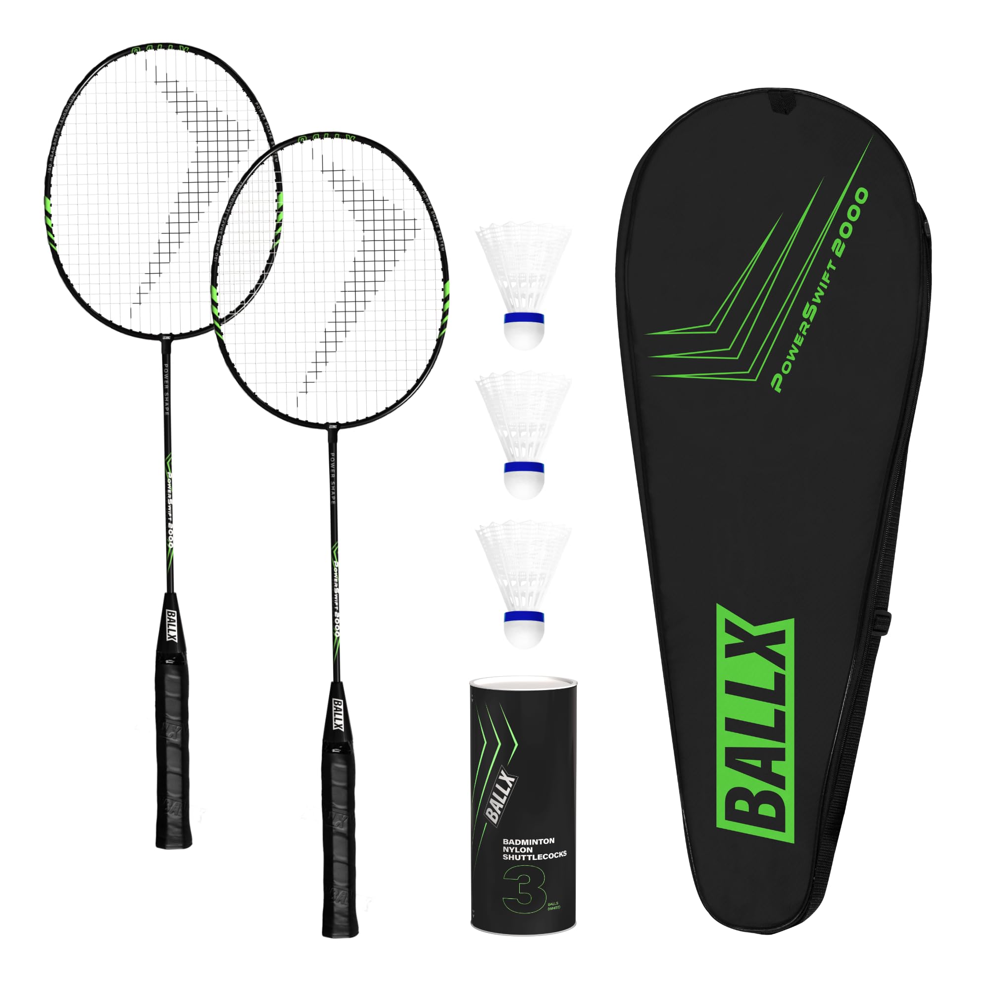 Badminton 2er Set [INKL. FEDERBÄLLE & Tasche] - Freizeit Federballset - Schläger Set - Badmintonschläger & Federbälle für Erwachsene