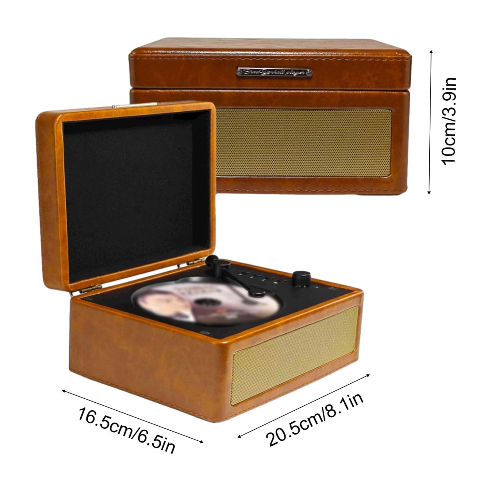 Gramofon CD, Wielofunkcyjna Tacka, Odtwarzacz Płyt BT 5.0, Odtwarzanie z Napędu USB, Pilot na podczerwień, 2 Wbudowane Głośniki, Bezprzewodowe Przesyłanie Muzyki (Khaki)