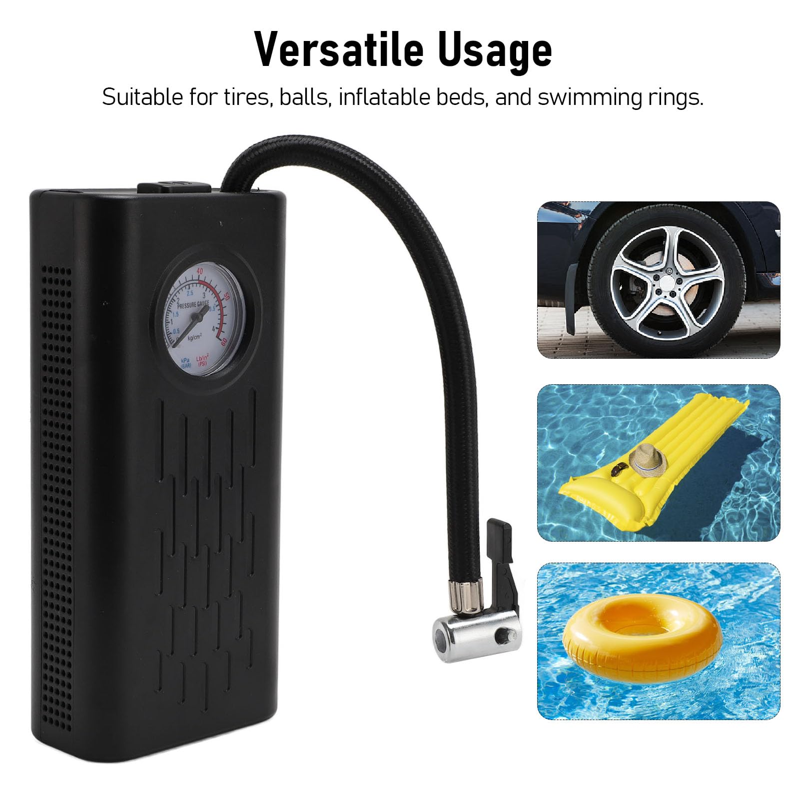 Compressore Aria Portatile 150PSI Auto - Gonfiatore Elettrico 6000mAh Per Pneumatici E Palloni - Foto 3