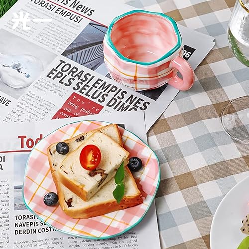 Miniatura 10 de Taza de té con platillo de cerámica Cloud para niñas y mamás, 11 onzas