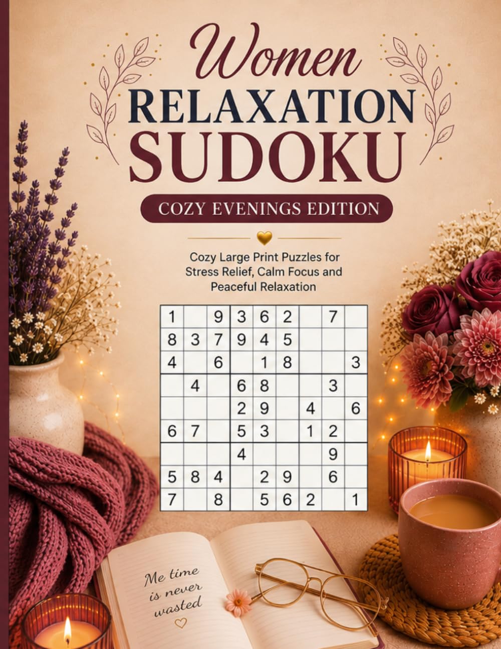 Women Relaxation Sudoku: Cozy Evenings Edition: 150 Large Print Sudoku Puzzles for Stress Relief, Calm Focus and Peaceful Relaxation