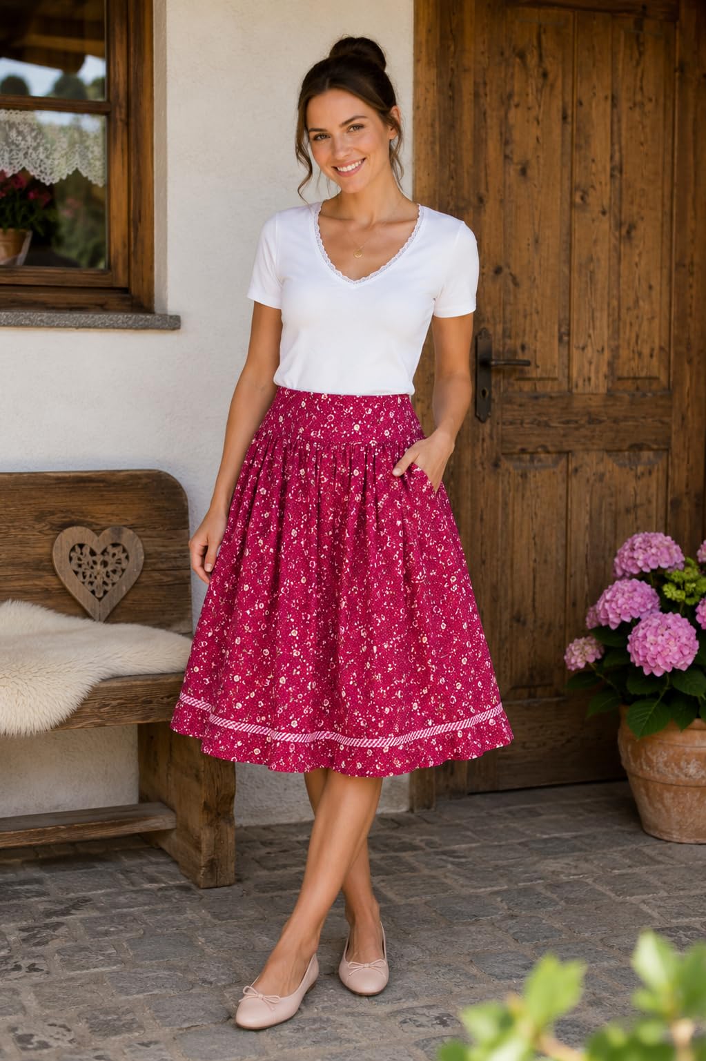 Ramona Lippert - Gonna - con orlo a palloncino - Donna Rot 50