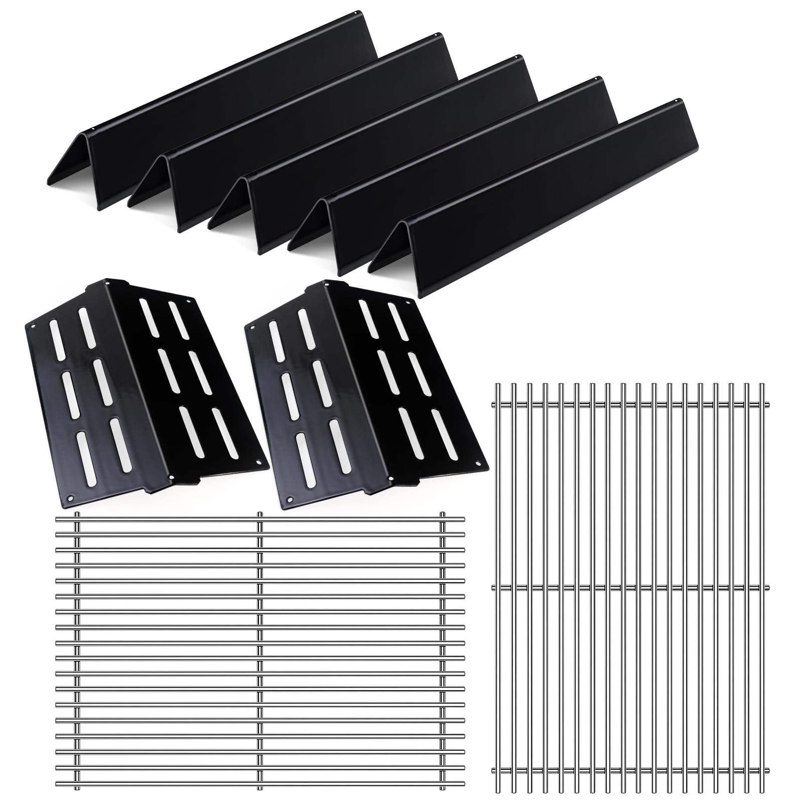 Photo 1 of Dictirdy Genesis 300 Grill Parts Stainless Steel Grill Grates 7620 Porcelain Flavorizer Bars for Weber Genesis E310 E320 E330 S330 EP-310 with 7622 Grill Replacement Parts for Weber 300 Series 7528