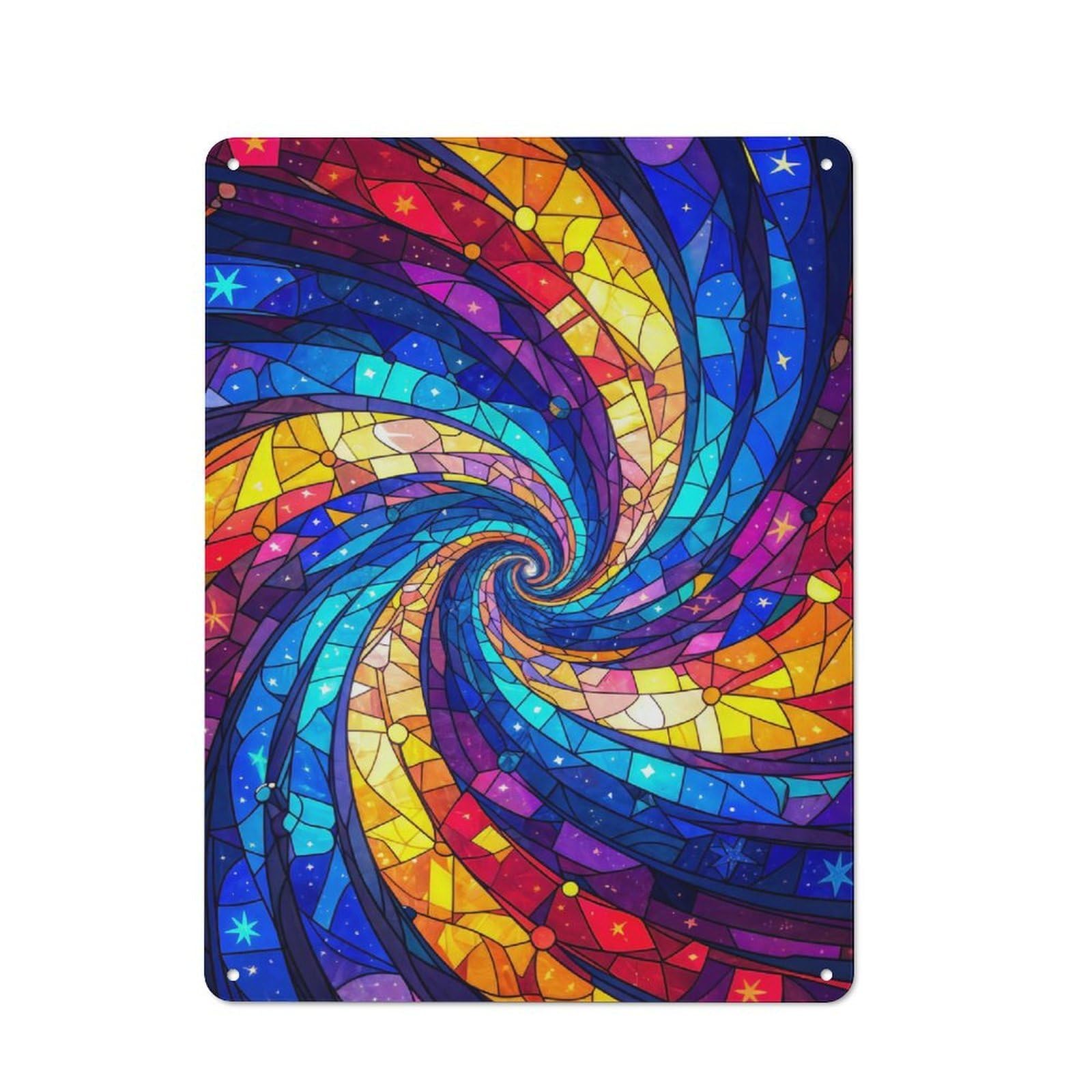 Junmoney Style-2 Spiral Of Starlight Retro-Style Tin Wall Plaque 40X30cm For Café Or Home Bar, For Themed Interiors In Cafés And Home Bars