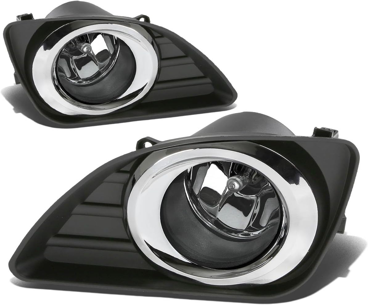 DNA MOTORING FL-TCA09-CH Fog Light Driver & Passenger Side Enhance visibility [Compatible with 10-11 Camry XV40]