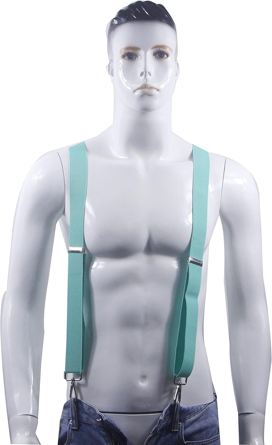 Suspenders for Men 3 Swivel Hooks 1.4 Inch Wide Adjustable Elastic Braces with Heavy Duty Belt Loops - Image 4