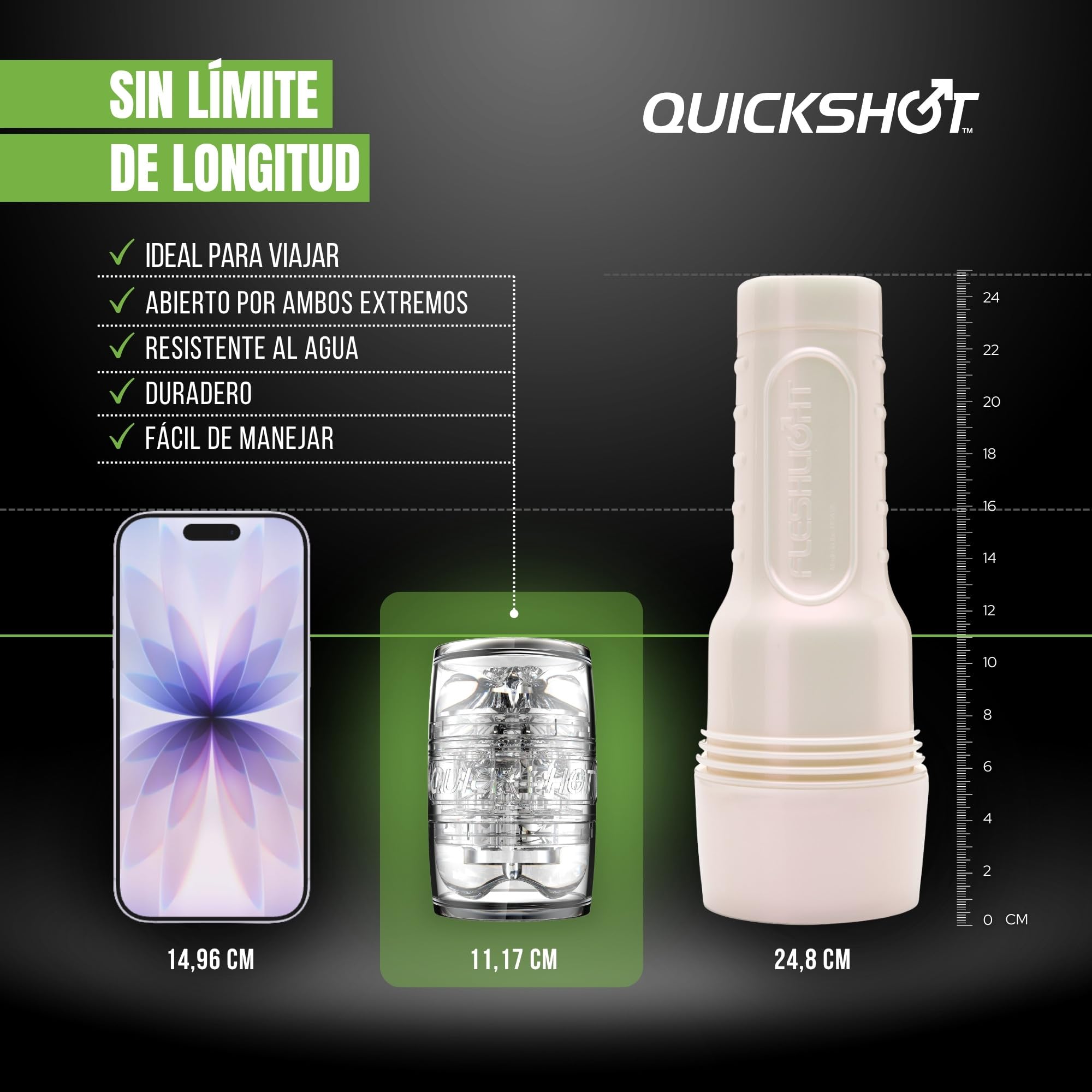 Fleshlight - Quickshot Mia Malkova - Ḿáṣtṵrḇáḑőr Máṣcṵlinő Real - Textura Superskin - Diseño Compacto y Transparente - con 2 Orificios de Entrada - Placer Extremo