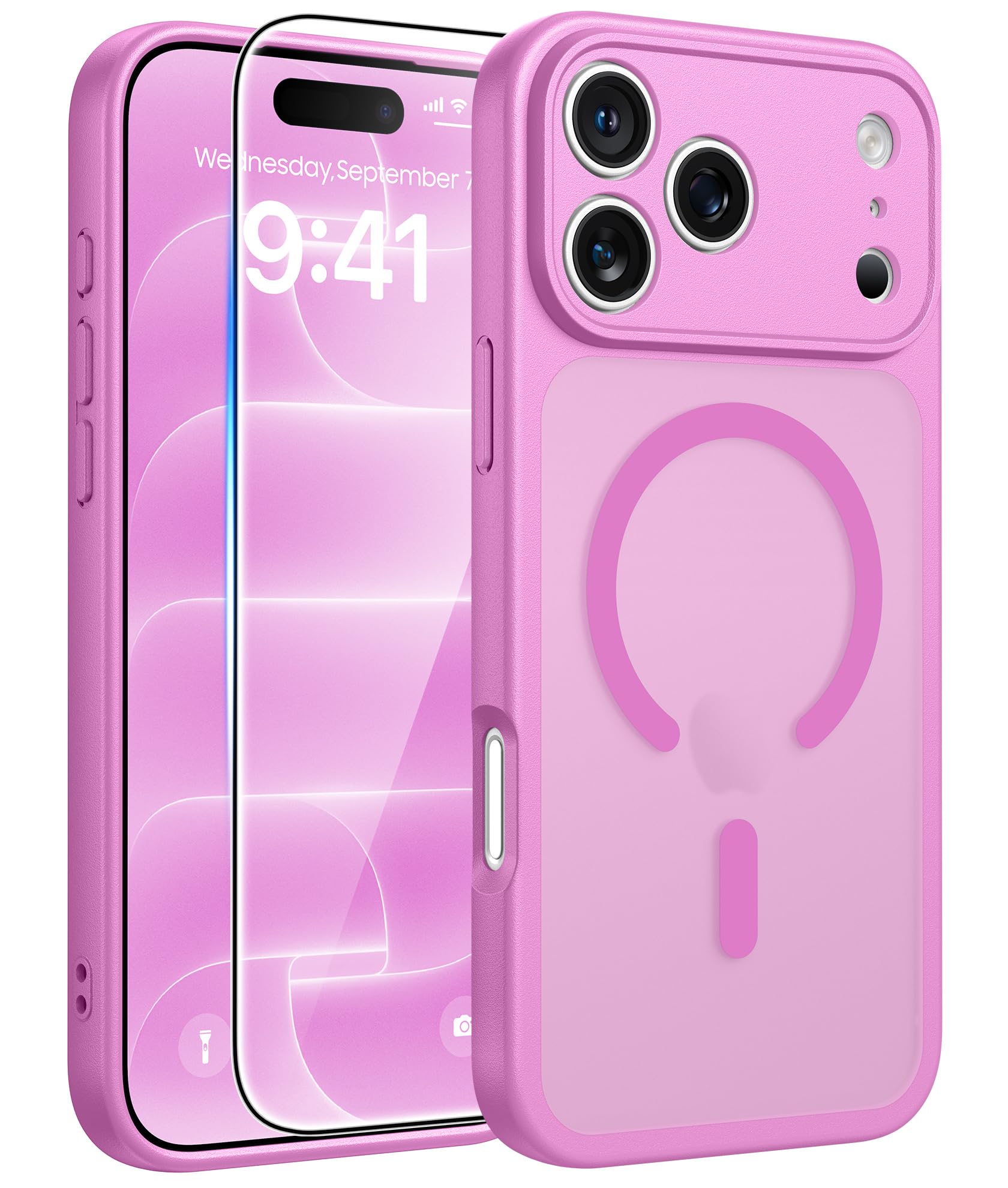 FNTCASE for iPhone 18 Pro Case/iPhone 17 Pro Case, Fit for Magsafe, Pink