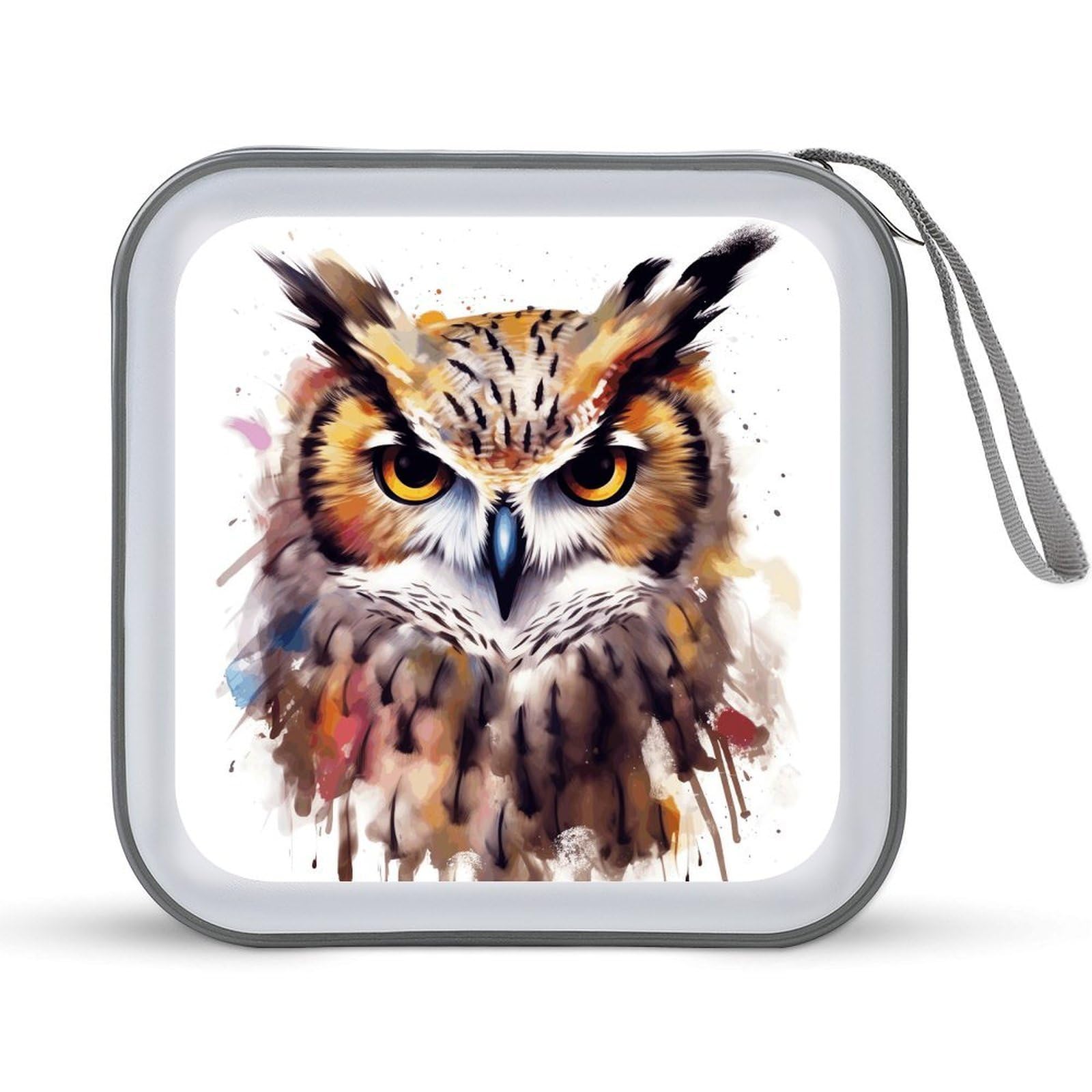 VstaDank - 40 Capacity DVD Protective Case - Owl Design - Album Storage Folder - Portable Disc Portfolio - Car CD Holder