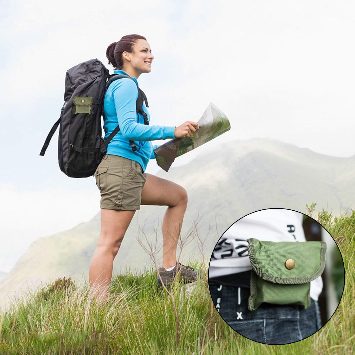 Bussola Militare Geologica, Portatile Bussola, Fluorescente, Impermeabile e Shakeproof per l'esplorazione Geologica, Caccia, Escursionismo con Astuccio e Cinturino