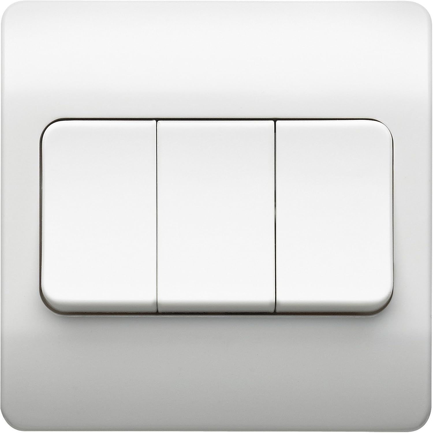 Mk K4783WHI 10A 3-Gang Single Pole 2-Way Wide Plateswtch, White