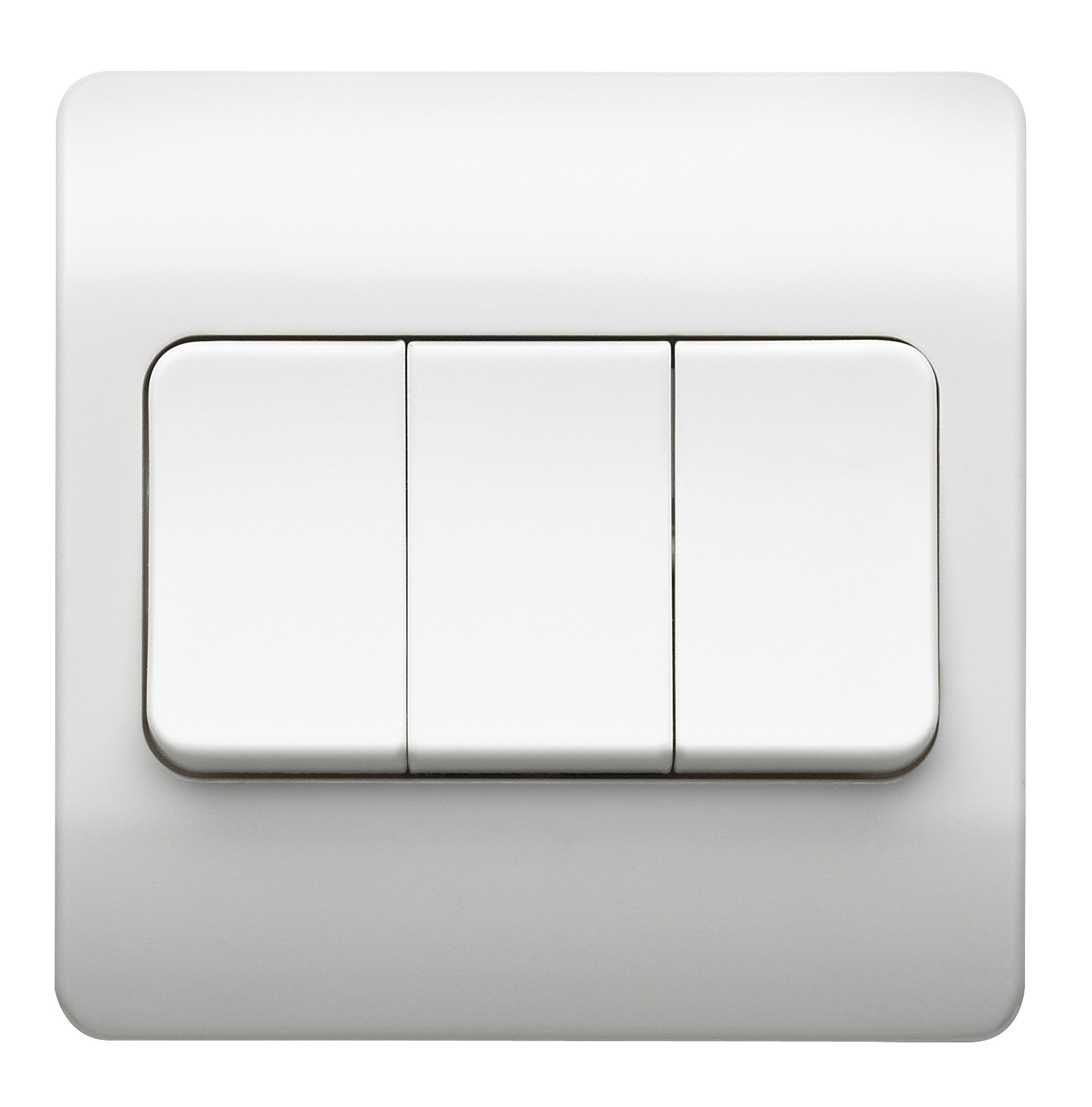 Mk White K4783whi 10A 3-Gang Single Pole 2-Way Wide Plateswtch