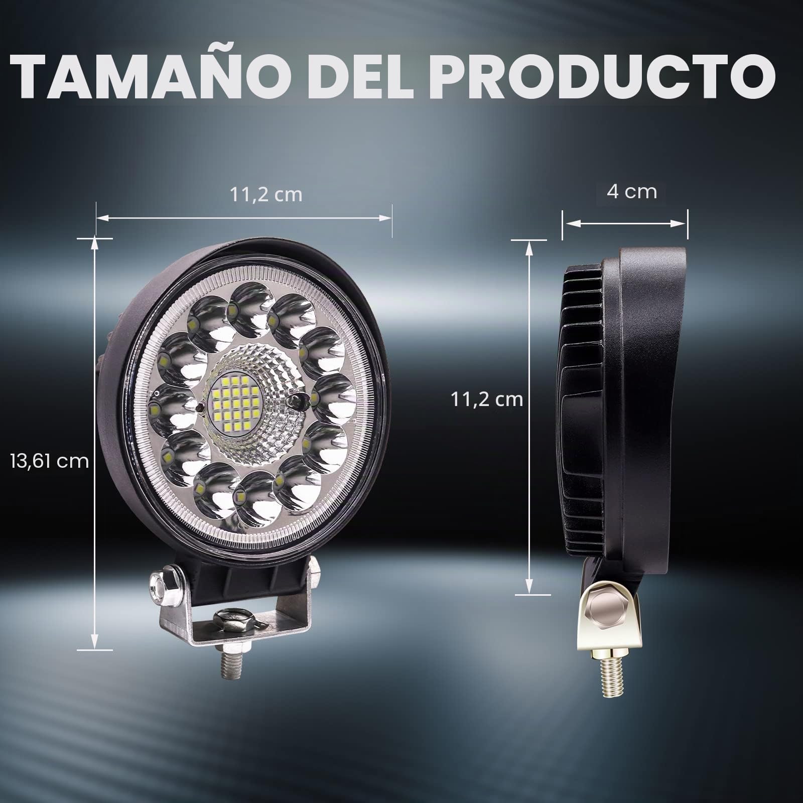 Luces de trabajo LED redondas, 4.5 pulgadas, 99 W, luces LED todoterreno, luces antiniebla, luz de techo de conducción, haz combinado de inundación, 12 V, 24 V, UTV, carretilla elevadora
