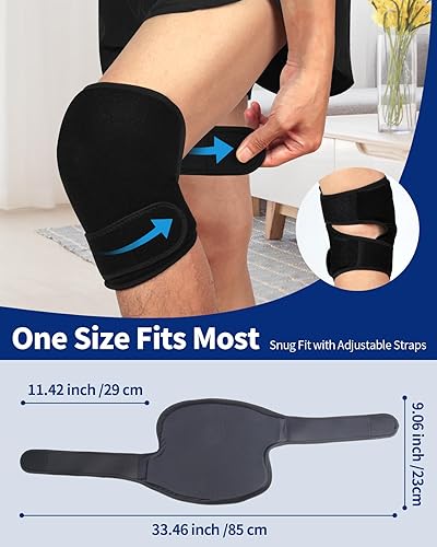 Miniatura 5 de Paquete de 2 bolsas de hielo de gel con correas para rodilla, codo, hombro, muñeca y espalda, bolsas de hielo reutilizables para lesiones,