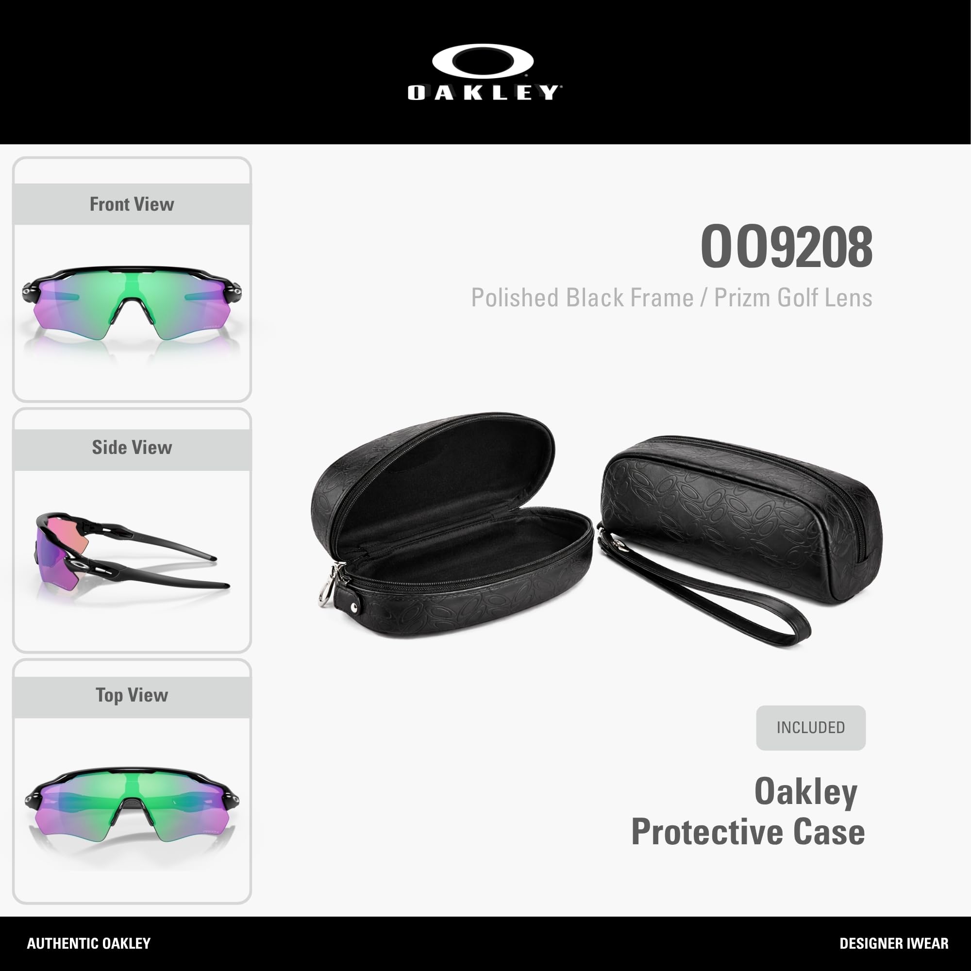 OAKLEY Radar Ev Path 920844 0, Occhiali da Sole Uomo, GOLF NERO / PREMIO LUCIDATO, 38