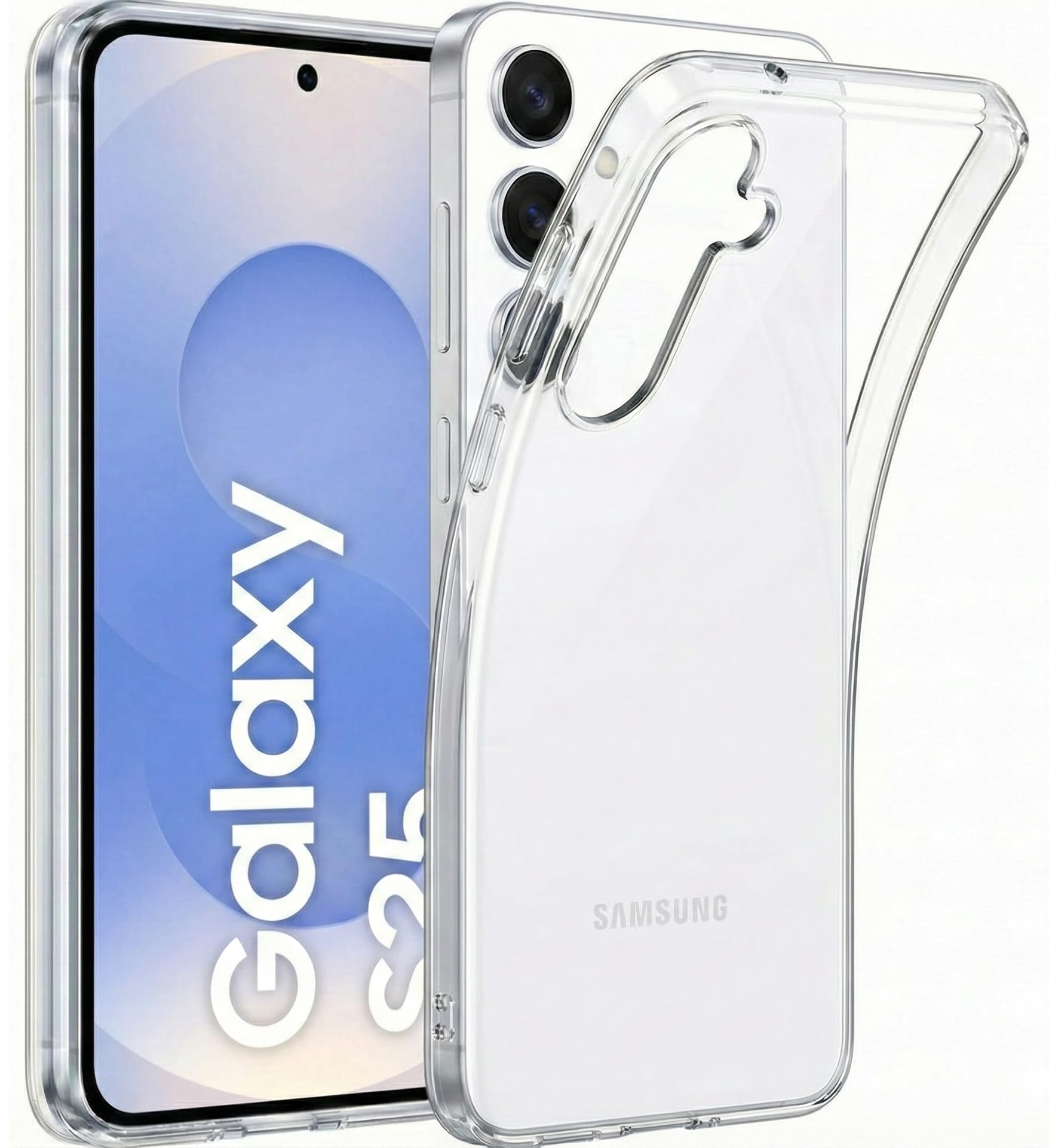 Oprimio Kristallklar Hülle für Samsung S25 [Silikon Hülle] [%100 Durchsichtig] [Deutsche Material] [Ultra Dünn] Klar Handyhülle für Samsung Galaxy S25