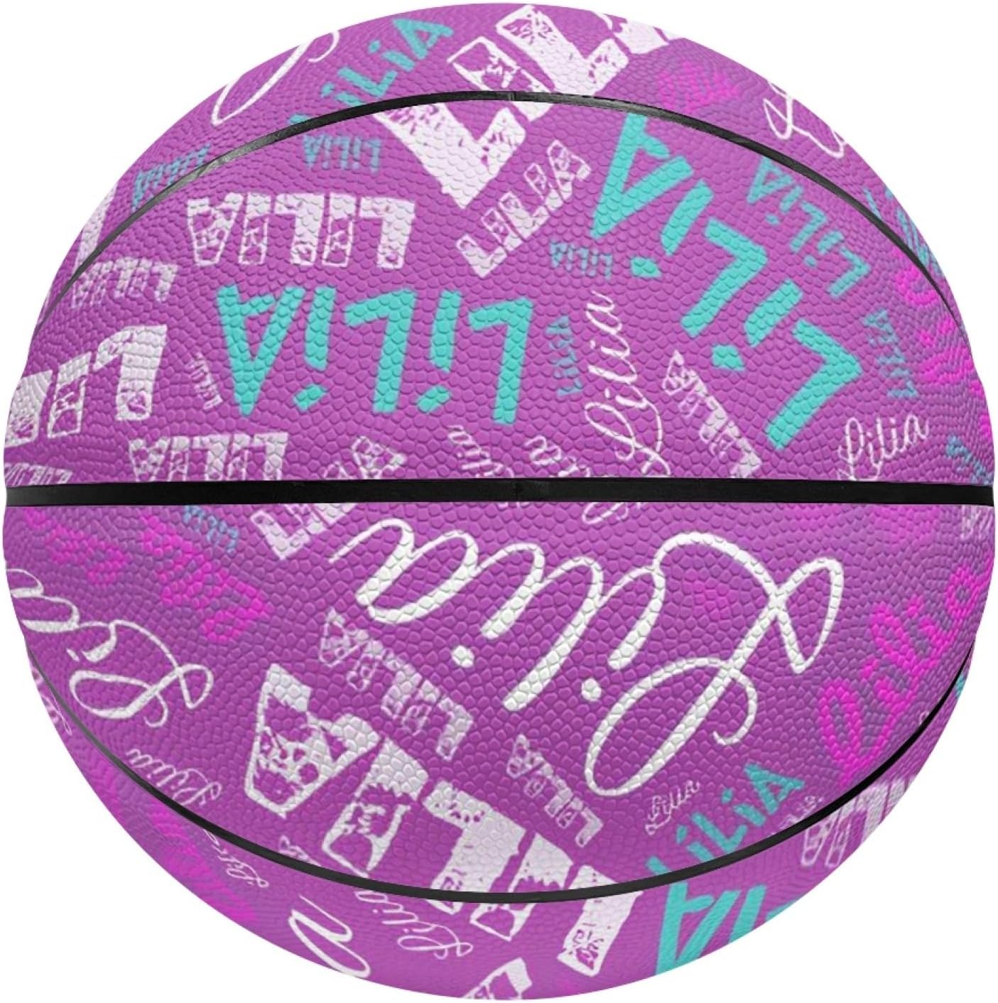 Personalized Basketball with Name, Custom All Printed Name Basketball Size 7 (29.5") / Size 5 (27.5"), Birthday Present, Team Gifts