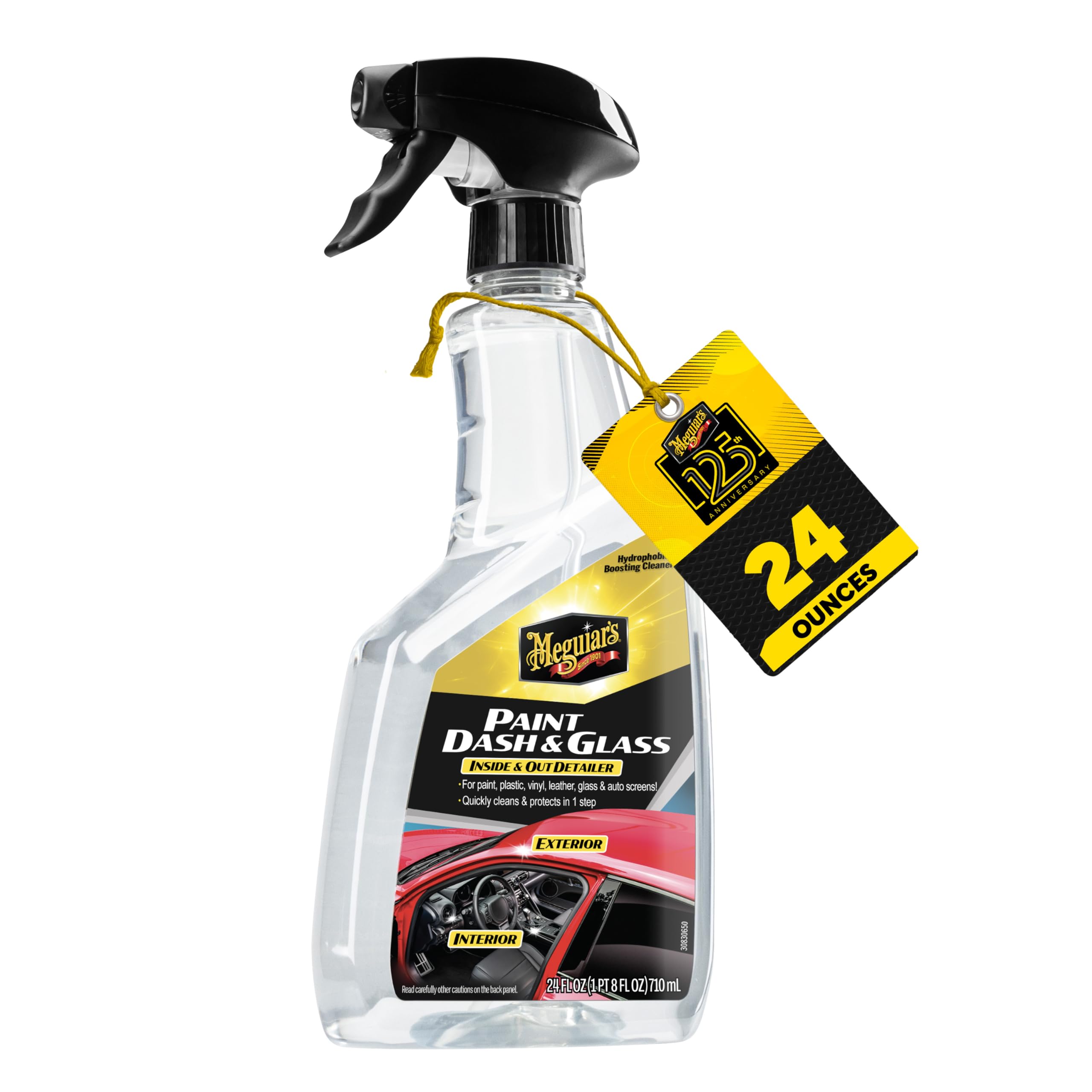 Meguiar's Paint, Dash & Glass - This Advanced Car Detailer is Perfect to Quickly Clean and Protect Your Car Inside & Out, Hydrophobic Boosted Car Cleaning for Paint, Plastic, Glass & More! 24 Oz Spray