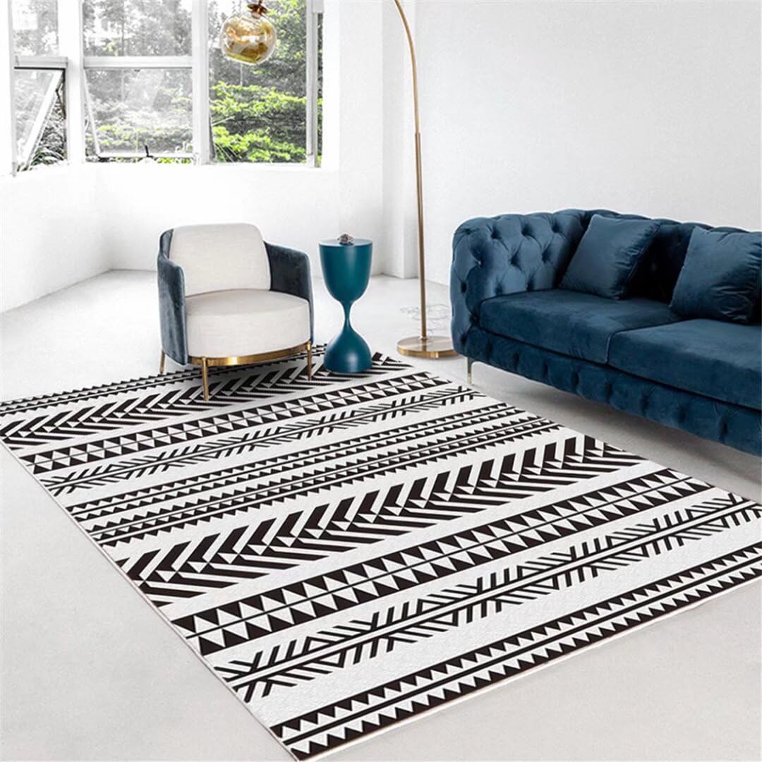 Alfombras para niños y bebés alfombra rectangular suave zigzag negro