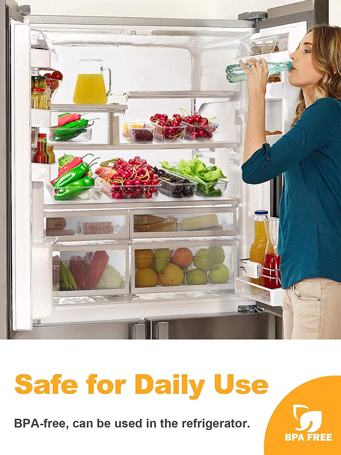 Snazzy 22-Piece Clear Drawer Organizer Trays 7 Sizes Non-Slip Desk Drawer Divider bins 4