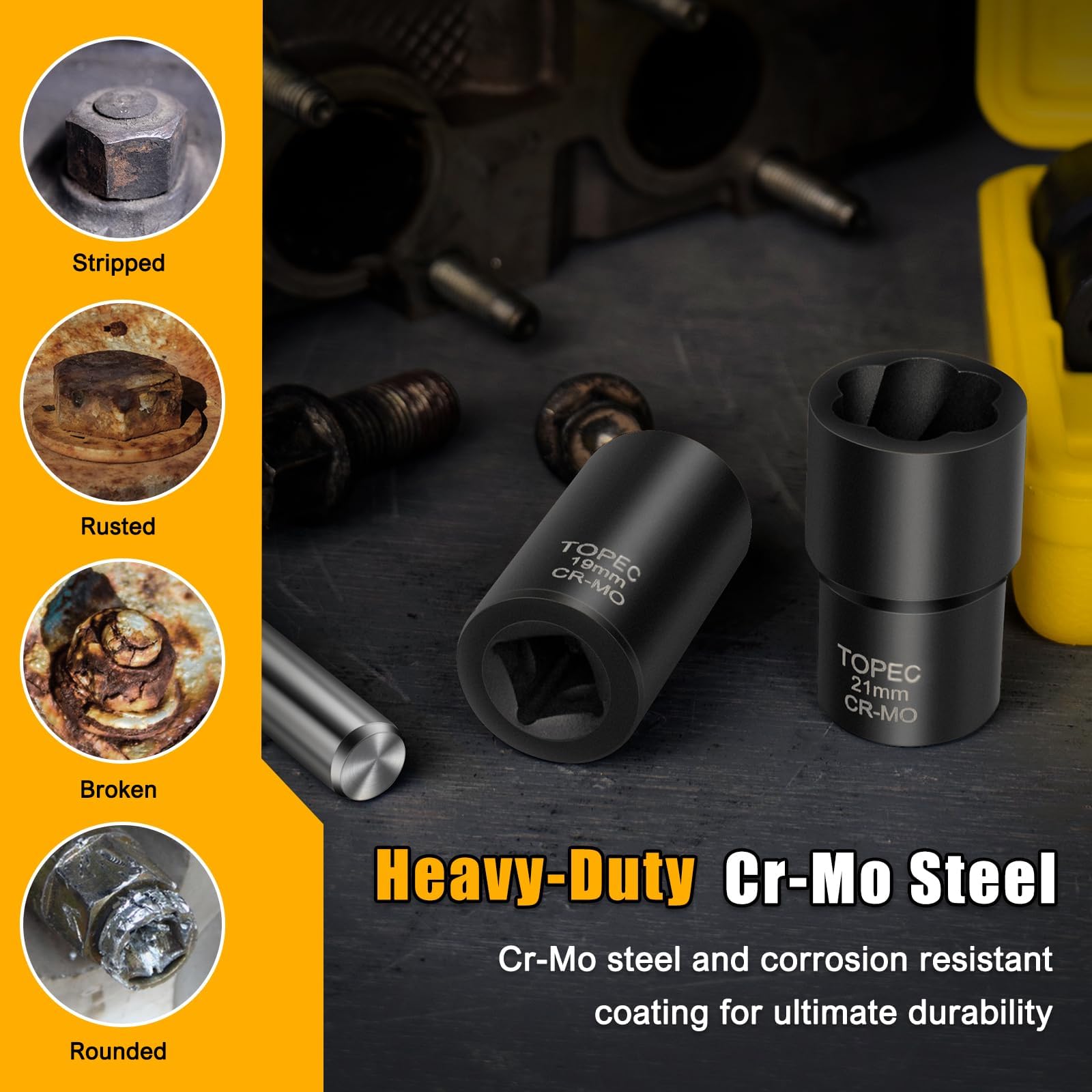 Amazon.com: Topec 6PCS Lug Nut Removal Tool, 1/2-Inch Drive