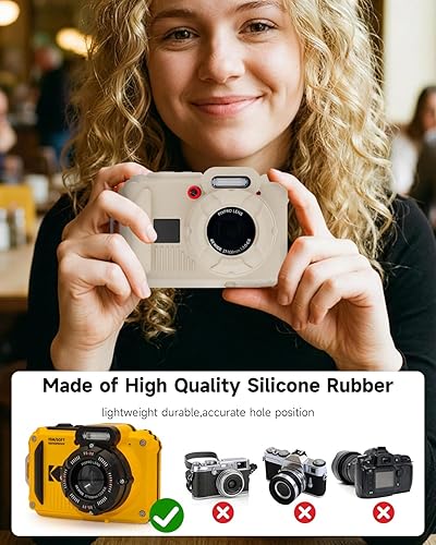 Miniatura 2 de Funda de silicona para cámara digital Kodak Pixpro wpz2 con cubierta extraíble para lente y protector de pantalla y cordón para accesorios Ckodak