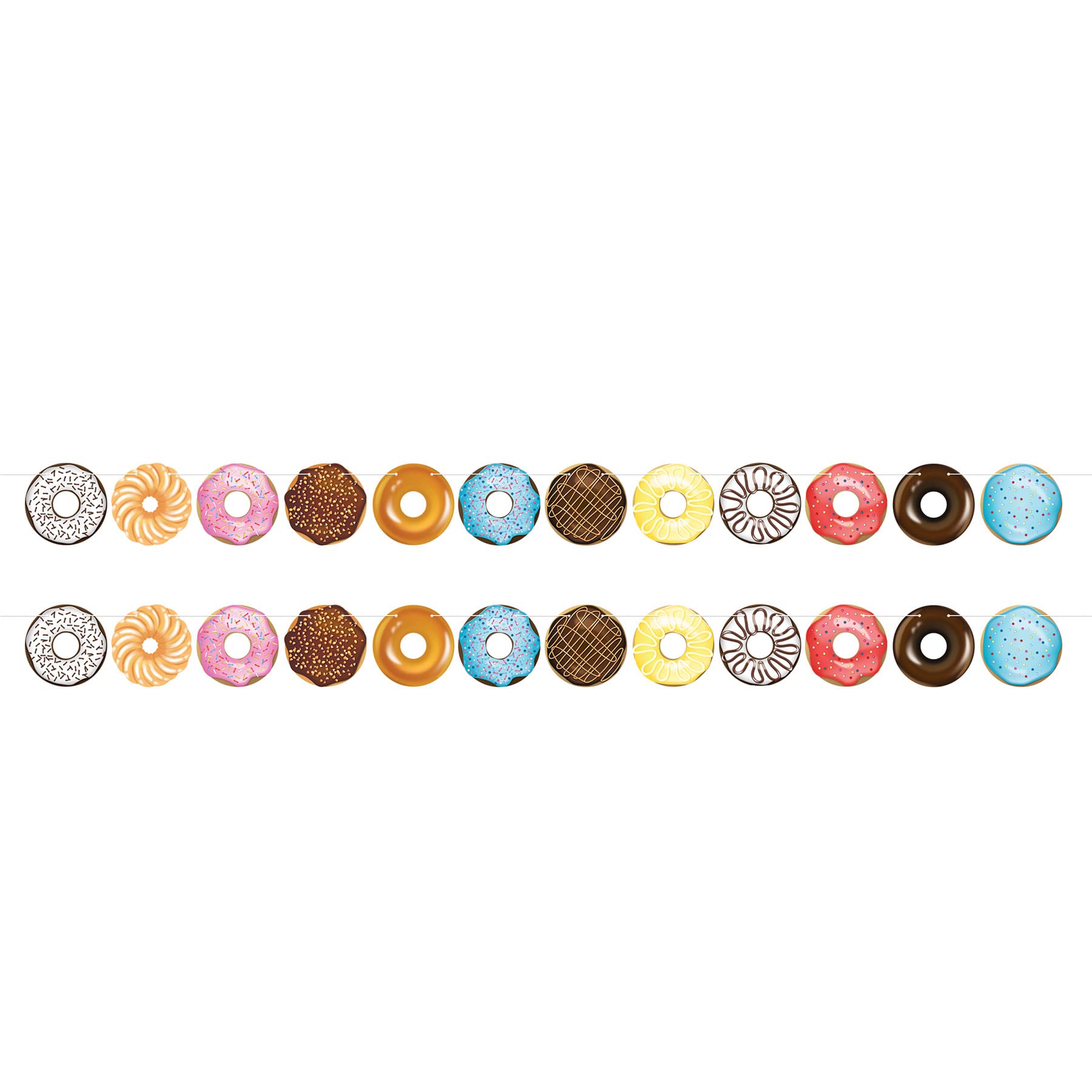 Beistle 2 Piece Donut Party Supplies Banners for Birthday Decorations, 6" x 7', Multicolor