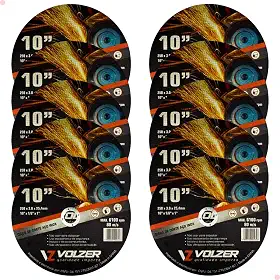 Volzer, Kit 10 Discos de Corte Policorte Volzer Aço Inox 10 Pol x 3mm x 1 Pol 5316