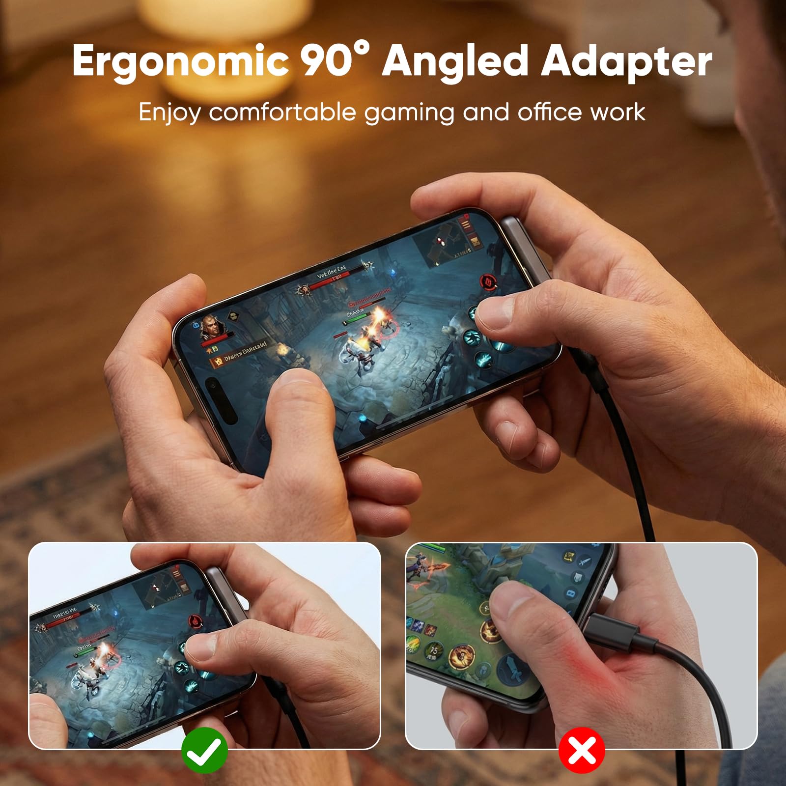 Adapter szybkiego ładowania typu C 240 W, składany stojak na telefon, kąt prosty 360°, bez blokowania, szybka synchronizacja danych, wielofunkcyjny, wysokiej jakości stop aluminium, odpowiedni