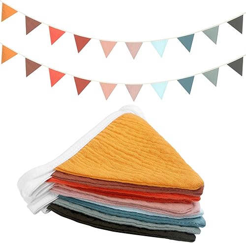 Miniatura 17 de Oudain Banderines de 15.5 pies, 2 piezas de guirnalda de guardería con banderines triangulares, bandera para bebé para decoración de guardería,