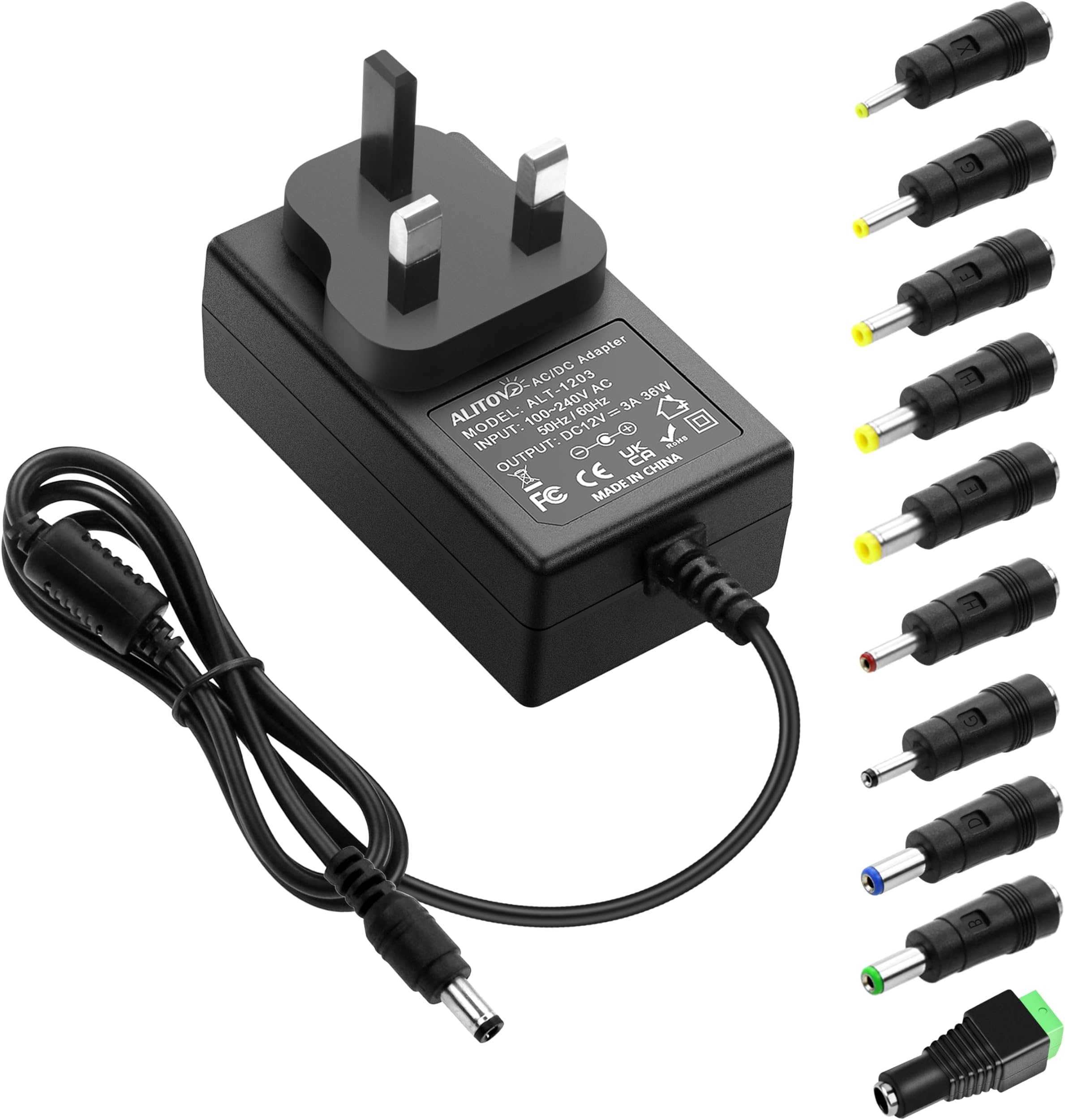 12V 3A 36W 10Tips Adapter