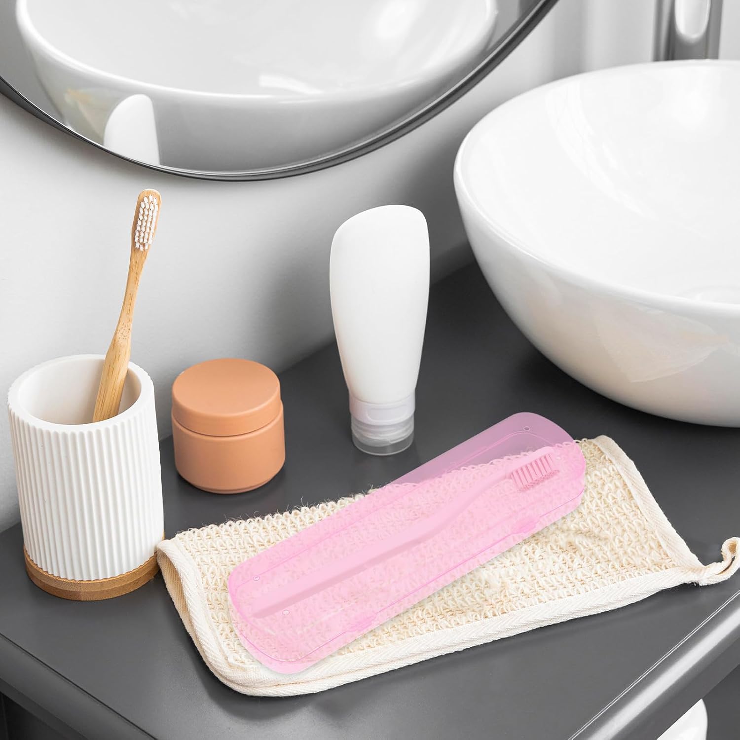 3pcs Pink Pp Toothpaste Box Portable Travel Toothbrush Case Organizer | Good Sealing, Leak Resistant, Lightweight, Bathroom Storage and Outdoor Use