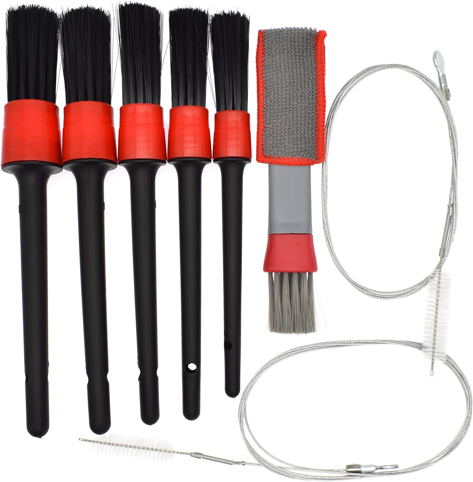 Riyitauto Car Detailing Brushes Kit 5pcs Detail Brushes