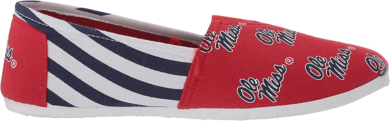 FOCO Ole Miss Rebels NCAA Womens Stripe Canvas Shoes - S