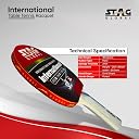 STAG GLOBAL International Table Tennis Racket | 180 Grams | Intermediate | ITTF Approved Rubber | Multi- Color | Speed 80, Spin 75, Control 90 gallery image