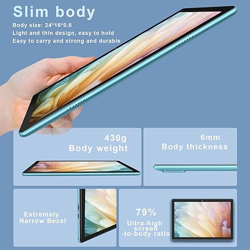 Miniatura 6 de Tablet 10.1 pulgadas Android 12 Tablet 2024 Última CPU Octa-Core 2.0GHz con 8GB RAM 64GB ROM512GB expandible, certificado por Google 5G WiFi,