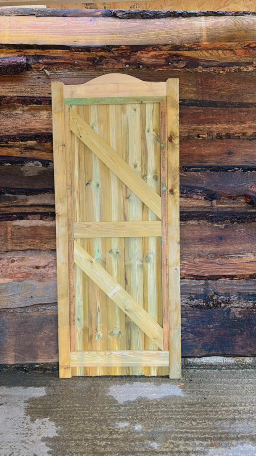 Wooden TVG Dome Garden Gate Pedestrian Gate Wooden Pressure Treated-5 FT (150cm High x 83cm Wide x 5cm Deep)